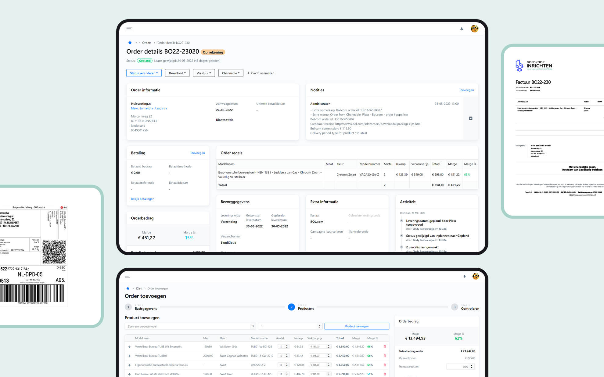 Plexz - Backoffice screens